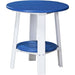 LuxCraft LuxCraft Recycled Plastic Deluxe End Table With Cup Holder Blue On White End Table PDETBW