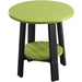 LuxCraft LuxCraft Recycled Plastic Deluxe End Table With Cup Holder Lime Green On Black End Table PDETLGB