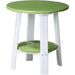 LuxCraft LuxCraft Recycled Plastic Deluxe End Table With Cup Holder Lime Green On White End Table PDETLGW