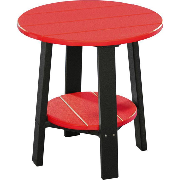 LuxCraft LuxCraft Recycled Plastic Deluxe End Table With Cup Holder Red On Black End Table PDETRB