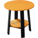 LuxCraft LuxCraft Recycled Plastic Deluxe End Table With Cup Holder Tangerine On Black End Table PDETTB