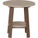 LuxCraft LuxCraft Recycled Plastic Deluxe End Table With Cup Holder Weather Wood On Chestnut Brown End Table PDETWWCBR