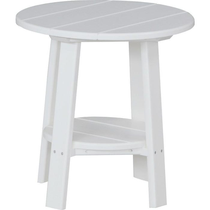 LuxCraft LuxCraft Recycled Plastic Deluxe End Table With Cup Holder White End Table PDETW