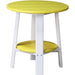 LuxCraft LuxCraft Recycled Plastic Deluxe End Table With Cup Holder Yellow On White End Table PDETYW
