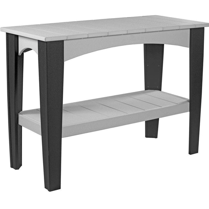 LuxCraft LuxCraft Recycled Plastic Island Buffet Table Dove Gray On Black Tables IBTDGB