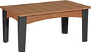 LuxCraft LuxCraft Recycled Plastic Island Coffee Table Antique Mahogany on Black Accessories ICTAMB