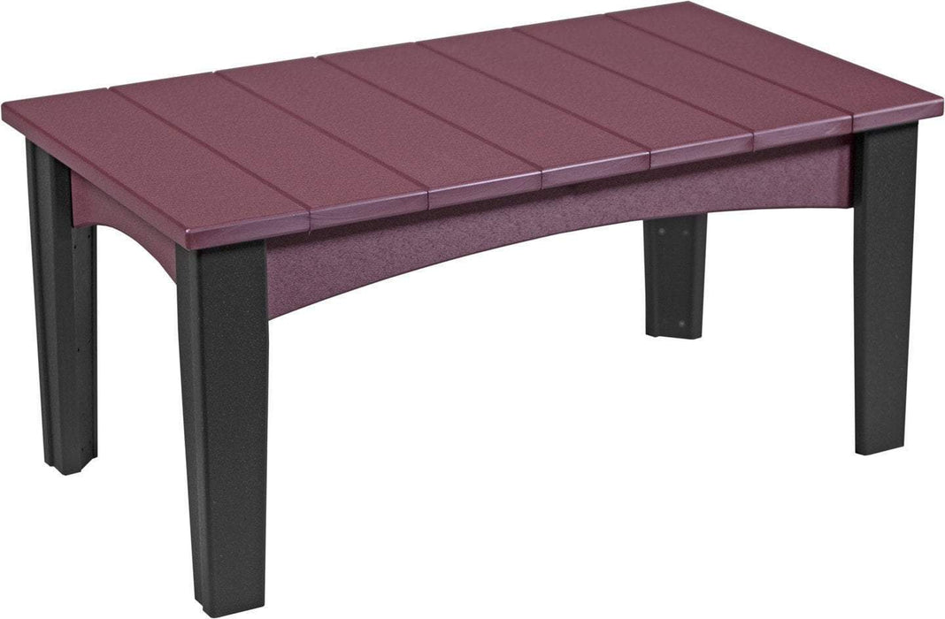 LuxCraft LuxCraft Recycled Plastic Island Coffee Table Cherrywood on Black Accessories ICTCWB