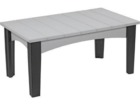 LuxCraft LuxCraft Recycled Plastic Island Coffee Table Dove Gray on Black Accessories ICTDGB