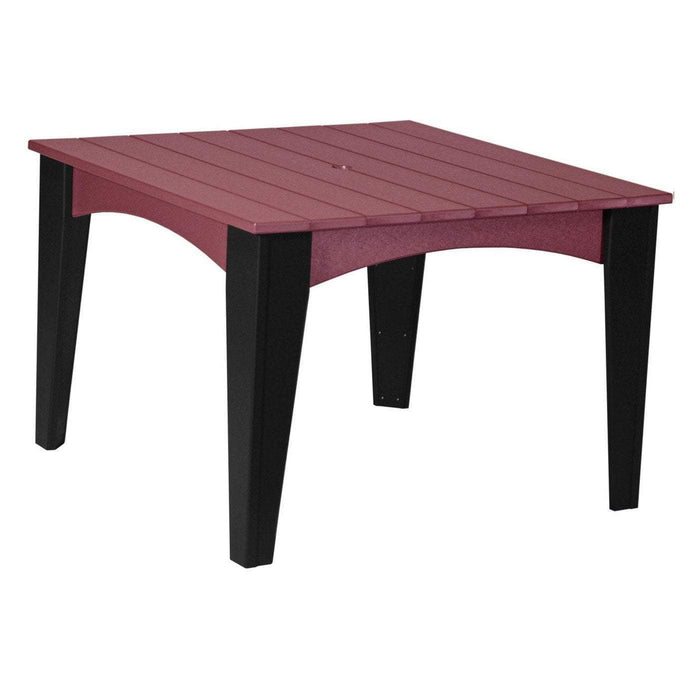 LuxCraft LuxCraft Recycled Plastic Island Dining Table Cherrywood On Black Tables IDT44SCWB