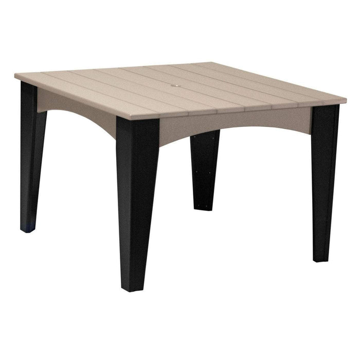 LuxCraft LuxCraft Recycled Plastic Island Dining Table Weatherwood On Black Tables IDT44SWWB