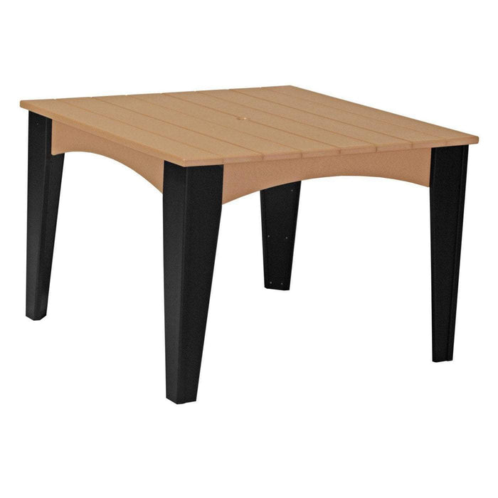 LuxCraft LuxCraft Recycled Plastic Island Dining Table With Cup Holder Cedar On Black Tables IDT44SCB