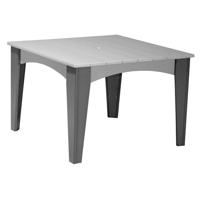 LuxCraft LuxCraft Recycled Plastic Island Dining Table With Cup Holder Dove Gray On Slate Tables IDT44SDGS