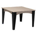 LuxCraft LuxCraft Recycled Plastic Island Dining Table With Cup Holder Weatherwood On Black Tables IDT44SWWB