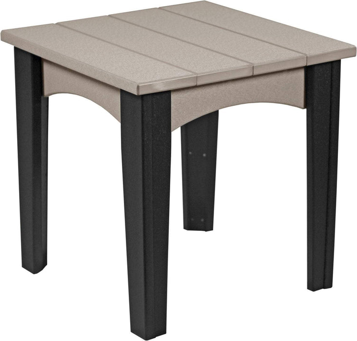 LuxCraft LuxCraft Recycled Plastic Island End Table Weatherwood on Black Accessories IETWWB