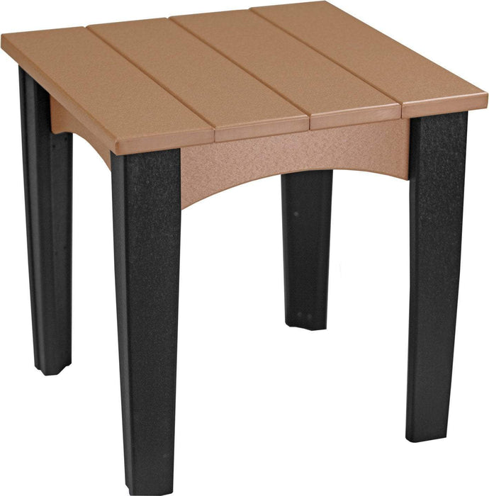 LuxCraft LuxCraft Recycled Plastic Island End Table With Cup Holder Cedar on Black Accessories IETCB