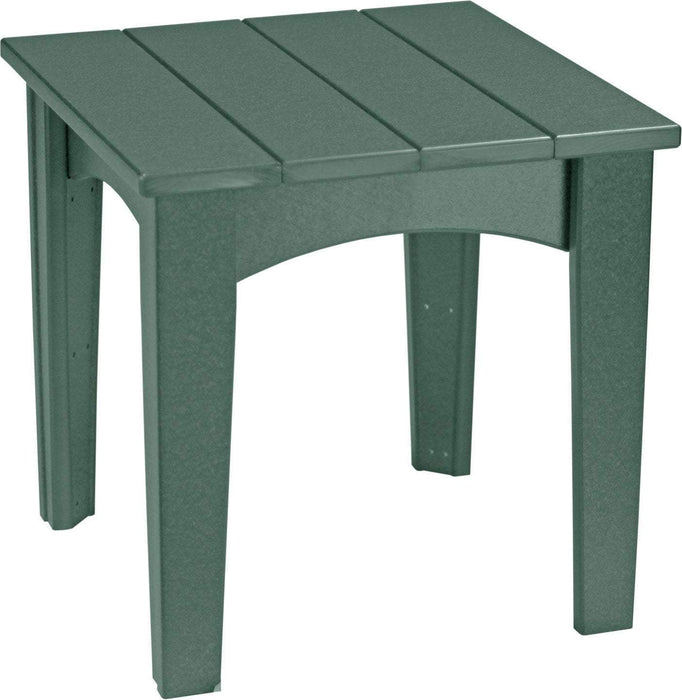 LuxCraft LuxCraft Recycled Plastic Island End Table With Cup Holder Green Accessories IETG