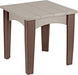 LuxCraft LuxCraft Recycled Plastic Island End Table With Cup Holder Weather Wood on Chestnut Brown Accessories IETWWCBR