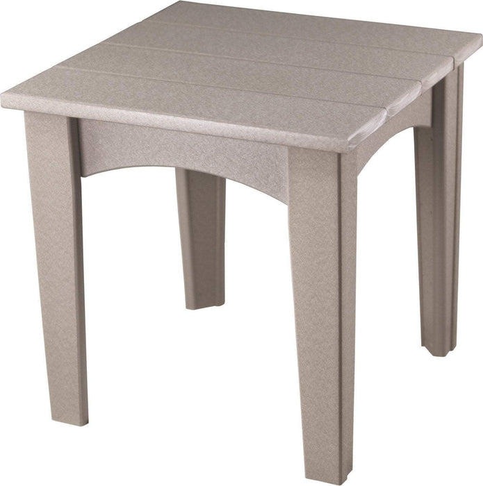 LuxCraft LuxCraft Recycled Plastic Island End Table With Cup Holder Weatherwood Accessories IETWW