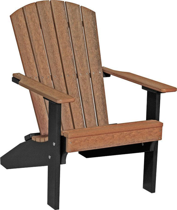 LuxCraft LuxCraft Recycled Plastic Lakeside Adirondack Chair Antique Mahogany on Black Adirondack Deck Chair LACAMB