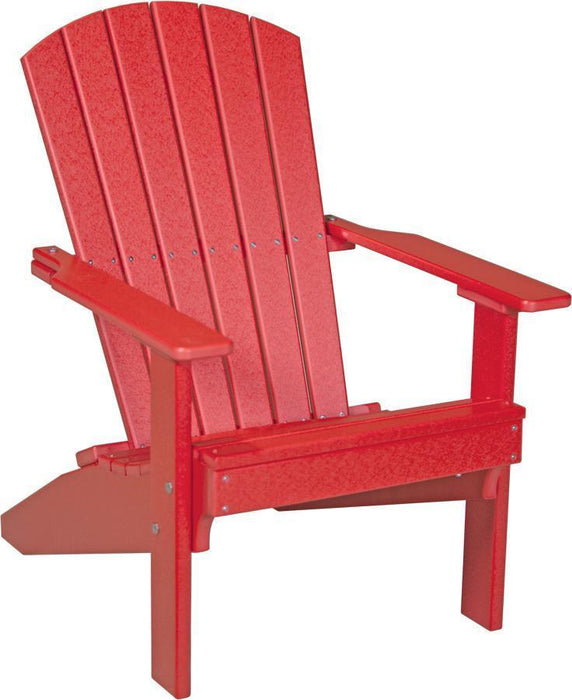 LuxCraft LuxCraft Recycled Plastic Lakeside Adirondack Chair Red Adirondack Deck Chair LACR