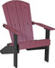 LuxCraft LuxCraft Recycled Plastic Lakeside Adirondack Chair With Cup Holder Cherrywood on Black Adirondack Deck Chair LACBW