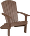 LuxCraft LuxCraft Recycled Plastic Lakeside Adirondack Chair With Cup Holder Chestnut Brown Adirondack Deck Chair LACCBR