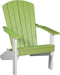 LuxCraft LuxCraft Recycled Plastic Lakeside Adirondack Chair With Cup Holder Lime Green on White Adirondack Deck Chair LACLGW