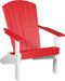 LuxCraft LuxCraft Recycled Plastic Lakeside Adirondack Chair With Cup Holder Red on White Adirondack Deck Chair LACRW