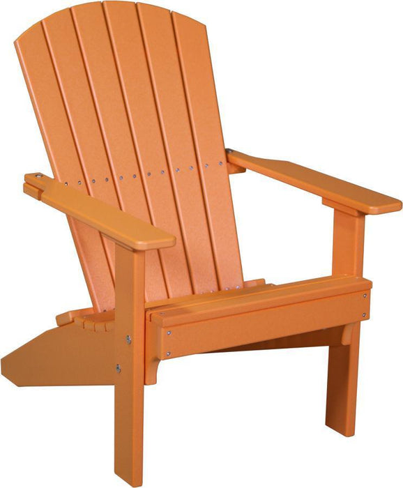 LuxCraft LuxCraft Recycled Plastic Lakeside Adirondack Chair With Cup Holder Tangerine Adirondack Deck Chair LACT