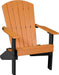 LuxCraft LuxCraft Recycled Plastic Lakeside Adirondack Chair With Cup Holder Tangerine on Black Adirondack Deck Chair LACTB