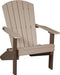LuxCraft LuxCraft Recycled Plastic Lakeside Adirondack Chair With Cup Holder Weather Wood on Chestnut Brown Adirondack Deck Chair LACWWCBR