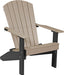 LuxCraft LuxCraft Recycled Plastic Lakeside Adirondack Chair With Cup Holder Weatherwood on Black Adirondack Deck Chair LACWWB