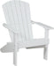 LuxCraft LuxCraft Recycled Plastic Lakeside Adirondack Chair With Cup Holder White Adirondack Deck Chair LACW
