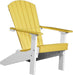 LuxCraft LuxCraft Recycled Plastic Lakeside Adirondack Chair With Cup Holder Yellow on White Adirondack Deck Chair LACYW