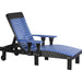 LuxCraft LuxCraft Recycled Plastic Lounge Chair Blue On Black Adirondack Deck Chair PLCBB