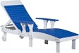 LuxCraft LuxCraft Recycled Plastic Lounge Chair Blue On White Adirondack Deck Chair PLCBW