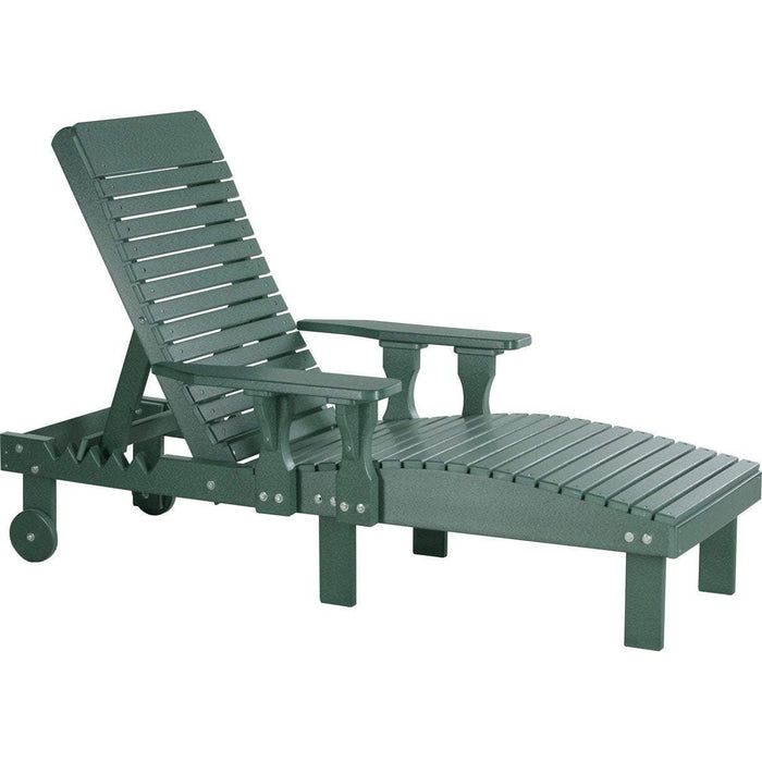 LuxCraft LuxCraft Recycled Plastic Lounge Chair Green Adirondack Deck Chair PLCG