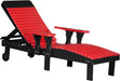LuxCraft LuxCraft Recycled Plastic Lounge Chair Red On Black Adirondack Deck Chair PLCRB