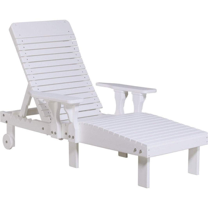 LuxCraft LuxCraft Recycled Plastic Lounge Chair White Adirondack Deck Chair PLCW