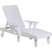 LuxCraft LuxCraft Recycled Plastic Lounge Chair With Cup Holder White Adirondack Deck Chair PLCW