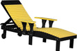 LuxCraft LuxCraft Recycled Plastic Lounge Chair With Cup Holder Yellow on Black Adirondack Deck Chair PLCYB