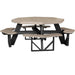 LuxCraft LuxCraft Recycled Plastic Octagon Picnic Table With Cup Holder Weatherwood On Black Tables POPTWWB