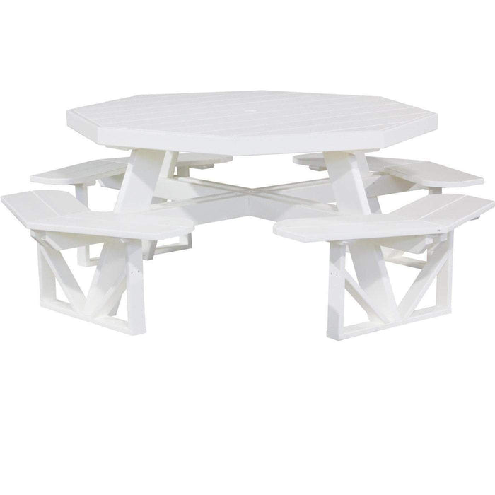 LuxCraft LuxCraft Recycled Plastic Octagon Picnic Table With Cup Holder White Tables POPTW