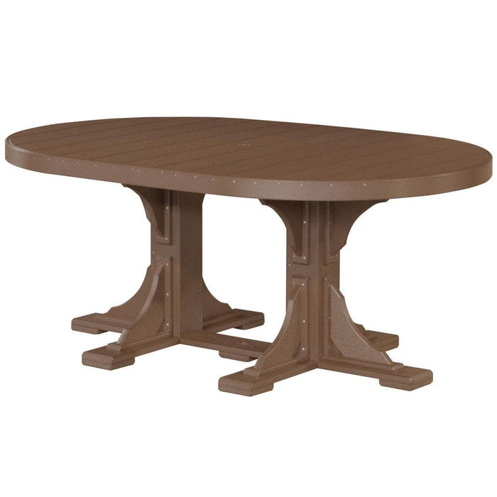 LuxCraft LuxCraft Recycled Plastic Oval Table With Cup Holder Chestnut Brown / Bar Tables P46OTBCBR