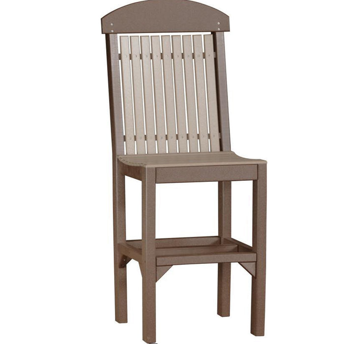 LuxCraft LuxCraft Recycled Plastic Regular Chair Weather Wood On Chestnut Brown / Bar Chair Chair PRCBWWCBR