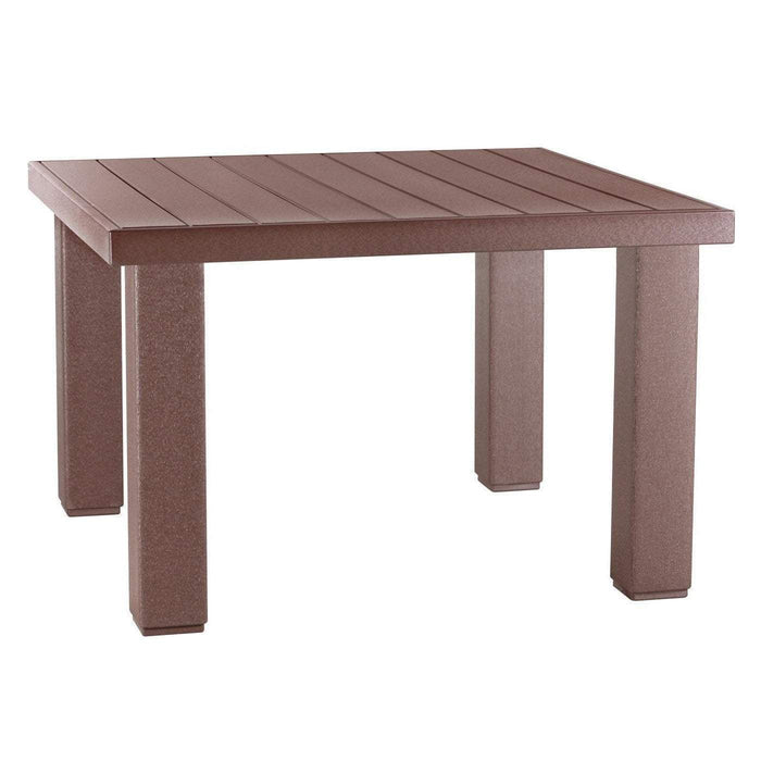 LuxCraft LuxCraft Recycled Plastic Square Contemporary Table With Cup Holder Chestnut Brown Tables P4SCTCBR