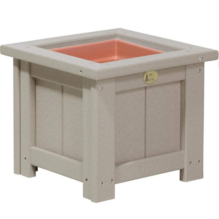 LuxCraft LuxCraft Recycled Plastic Square Planter With Cup Holder Weatherwood / 15" Planter Box P15SPWW