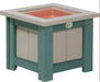 LuxCraft LuxCraft Recycled Plastic Square Planter With Cup Holder Weatherwood On Green / 15" Planter Box P155PWWG