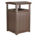 LuxCraft LuxCraft Recycled Plastic Trash Can With Cup Holder Chestnut Brown Accessories PTCCBR