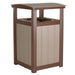 LuxCraft LuxCraft Recycled Plastic Trash Can With Cup Holder Weather Wood On Chestnut Brown Accessories PTCWWCBR